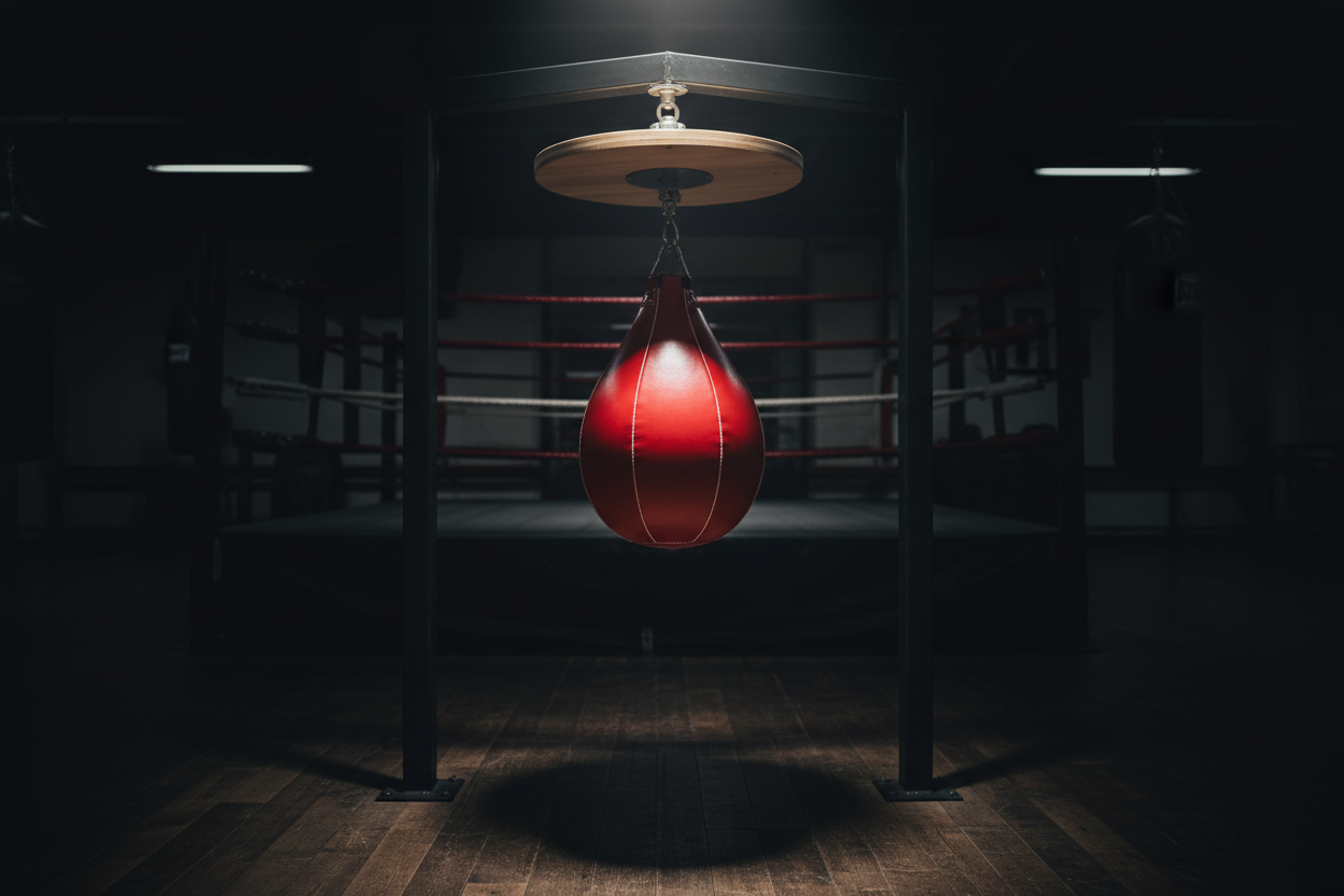 reflex punching bag with dark background